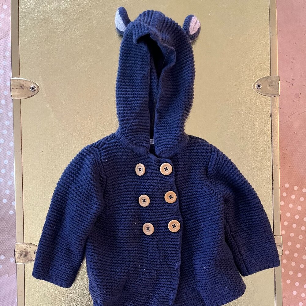 GUC Baby Boden Navy Hooded Cardigan (6-12 Mos)